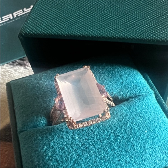 Effy Jewelry - Effy 14 Karat Rose Gold, Emerald Cut Rose Quartz, and Pink Amethyst